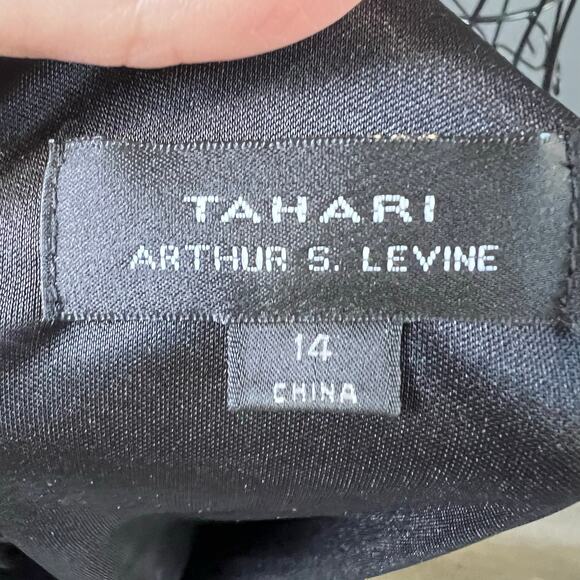 Tahari ASL Black Multicolored Striped Sheath Dress Size 14 - Picture 2 of 8